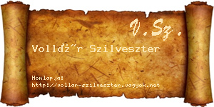 Vollár Szilveszter névjegykártya